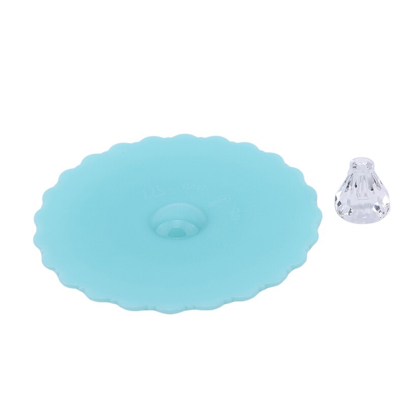 Søt gjenbrukbart kopplokk frukt dekorere silikon anti-støvskål deksel termisk isolasjon kopp tetninger glass krus dekker drinkware deler: Rosa blå