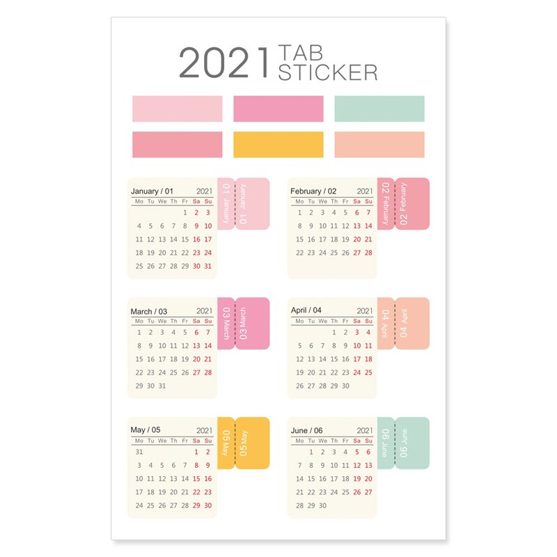 Fromthenon 2022 Notebook &amp; Journals Date Stickers for Full Year Planner Round Number Sticker 365 Daily Days Stickers Stationery: 2021 candy tab