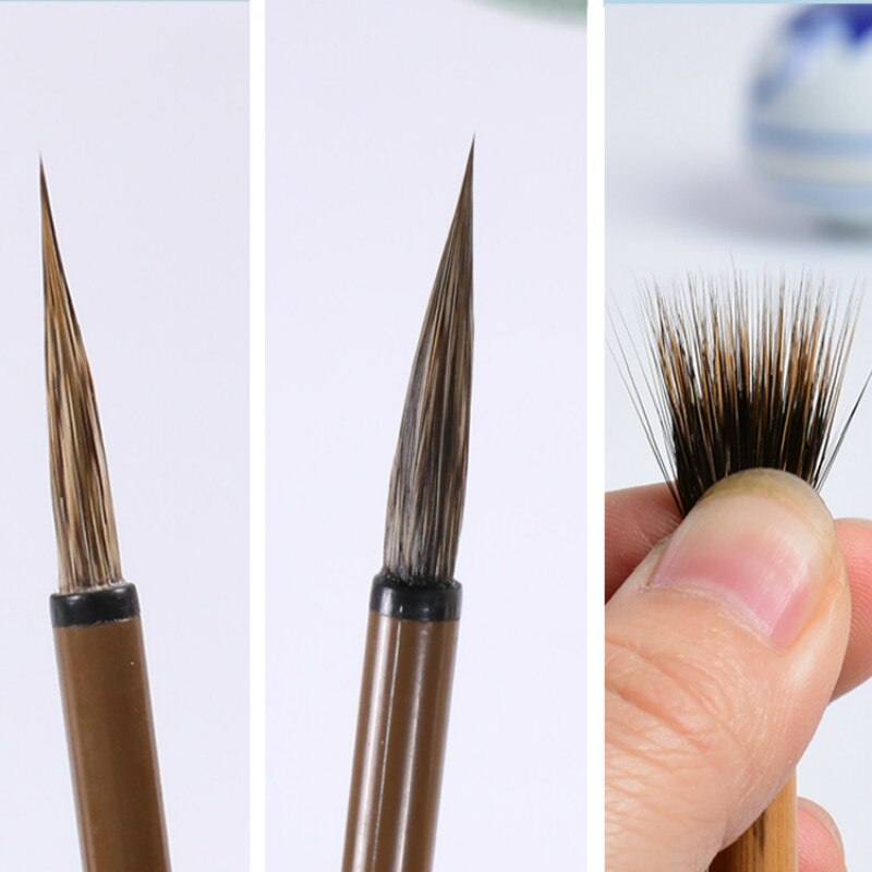 Pennello per capelli in tasso di pietra penna per calligrafia pittura cinese pennelli per calligrafia pittura meticolosa penna per pennello a linea bene Tinta cina