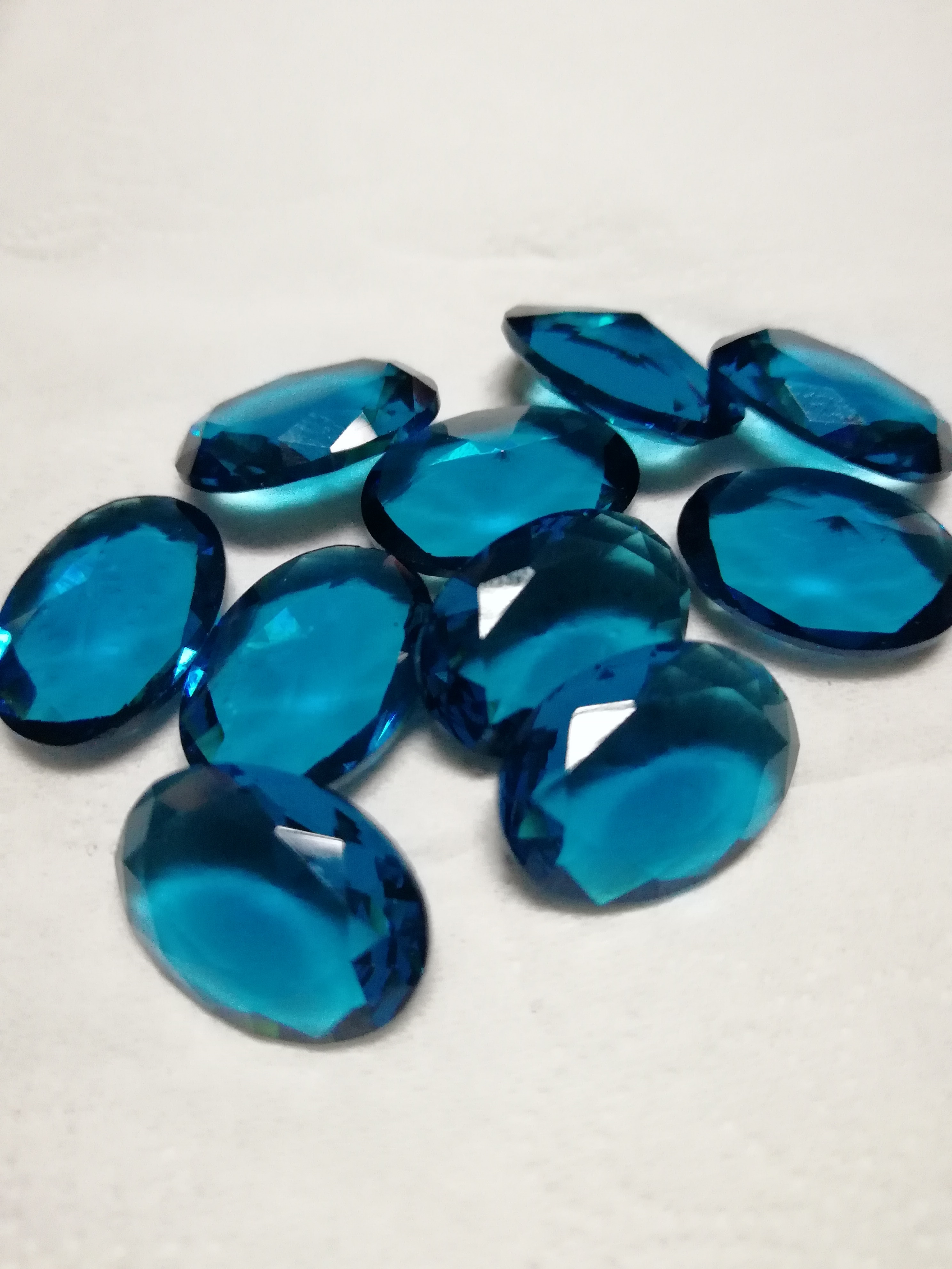 8.5-9ct Peacock Blue Sapphire 13x18MM Oval Loose Gemstone DIY Jewelry Accessories 10 pcs/set