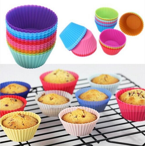 6 Stks Cupcake Liners Mold Ronde Vorm Siliconen Vormpjes Cake Pan Vorm naar Bakvorm Bakvormen Maker Mold Lade Bakken Tools