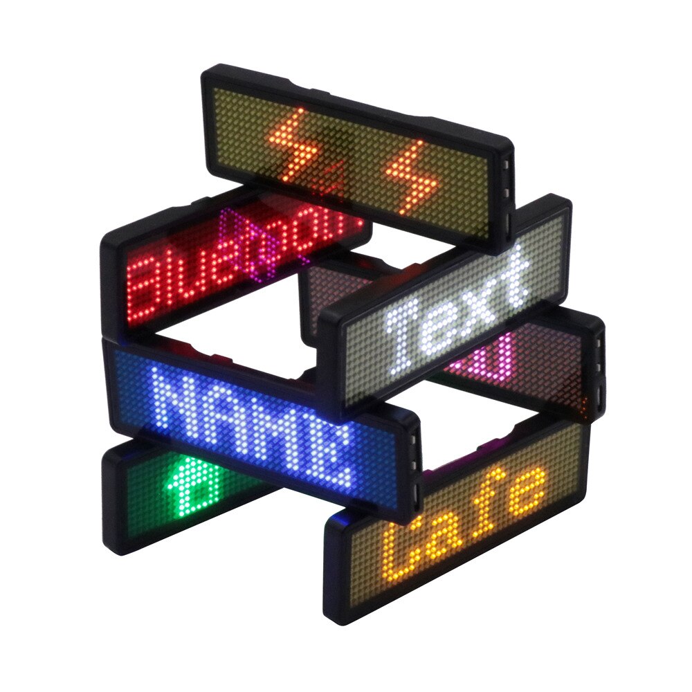 Bluetooth programmable mini LED display red blue green white yellow orange pink mini LED message sign LED name badge