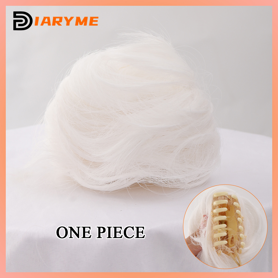 Cosplay Mini Hair Buns Synthetic Chignon Hair Extention Hair Bun Meatball Head Hair Accessories Clip-in Updo Donut Bun heat resi