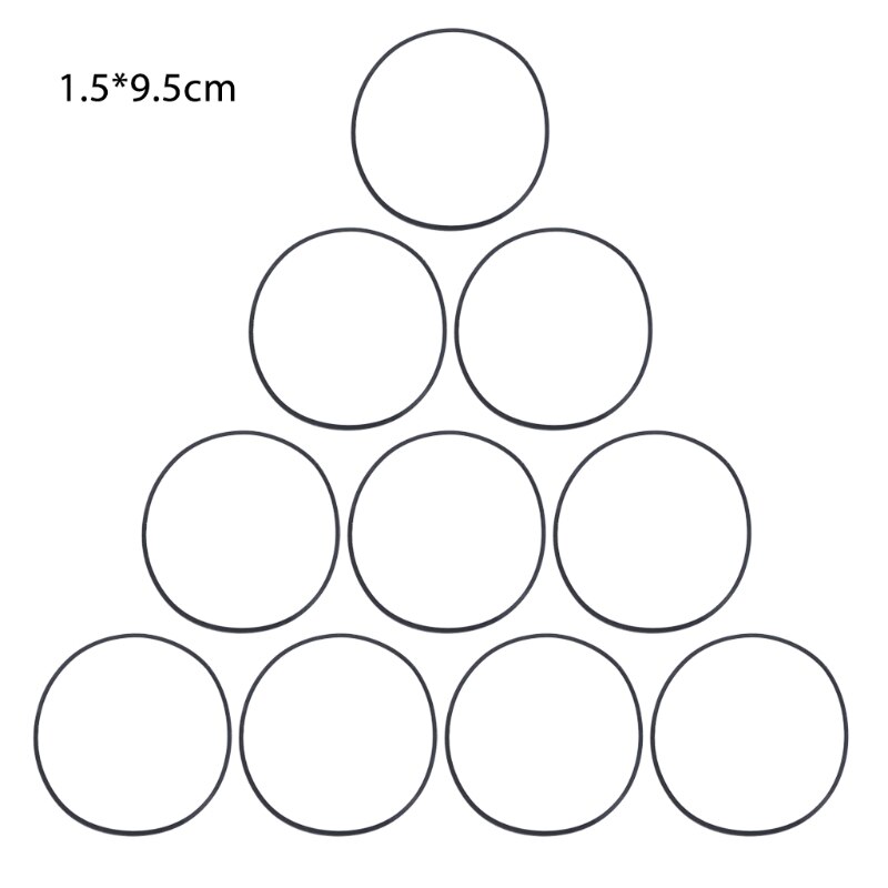 Cintas cuadradas de goma para DVD, cinta grabadora, tocadiscos, correa de 1,5mm, 10 piezas: M