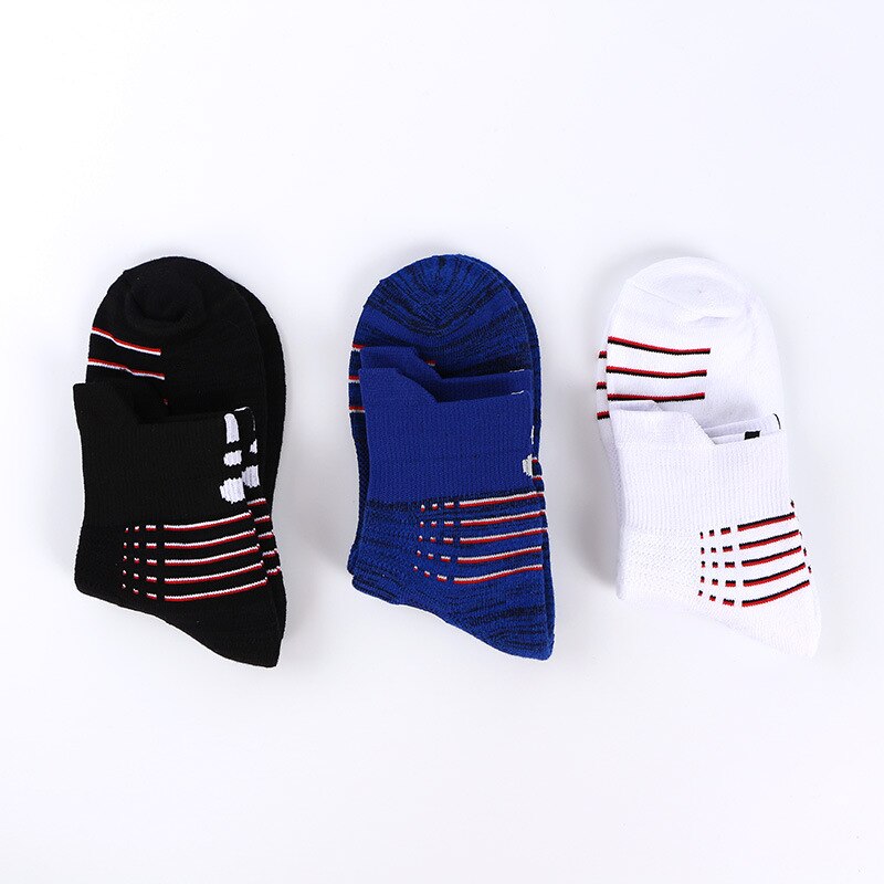 S012A Männer Fitness Laufen Fahrrad Radfahren Wandern schwarz streifen Sport Socken draussen Basketball FußBall FußBall Kompression Socken