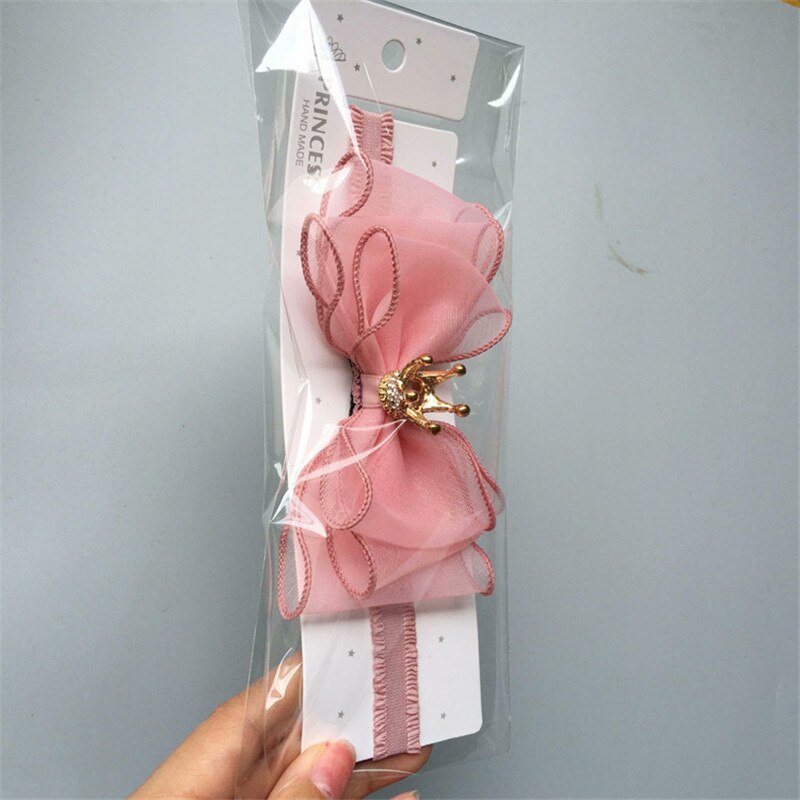 Bebê meninas bowknot coroa bandana laço elástico princesa faixa de cabelo moda novo estilo crianças acessórios para o cabelo