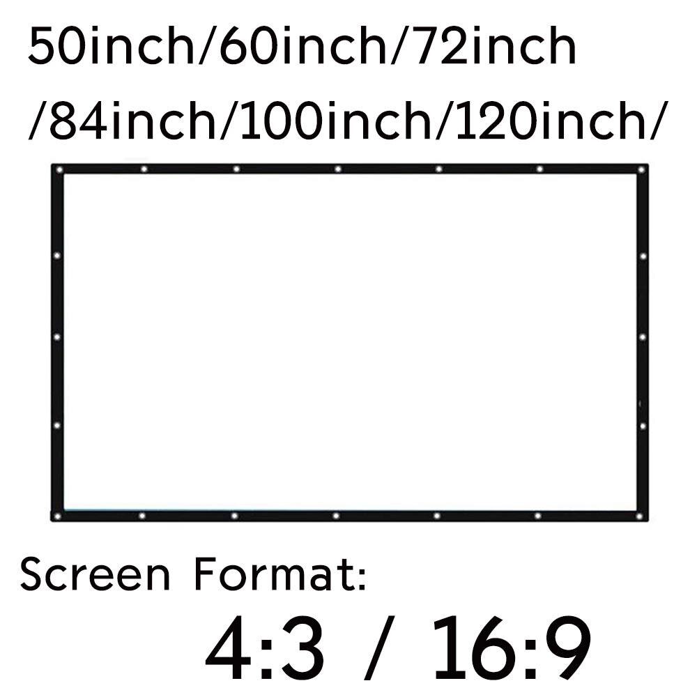Movie Curtain Projection Screen Movie Cloth Practical Durable Portable Polyester Moisture Proof Home Shade Sail Shelter