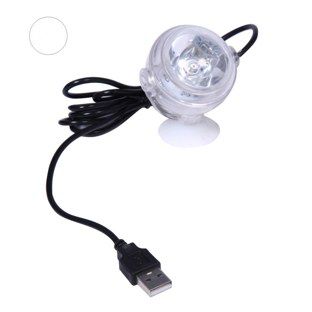 LED Spot Light Fish Tank Aquatics Aquarium Bright USB Charge Lamp Decoration: white