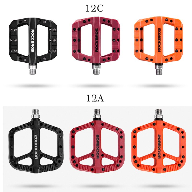 Rockbros ultra-let pedal mountainbike cykelpedaler nylonfiber flerfarvet store fodcykel bærende pedaler cykeldele