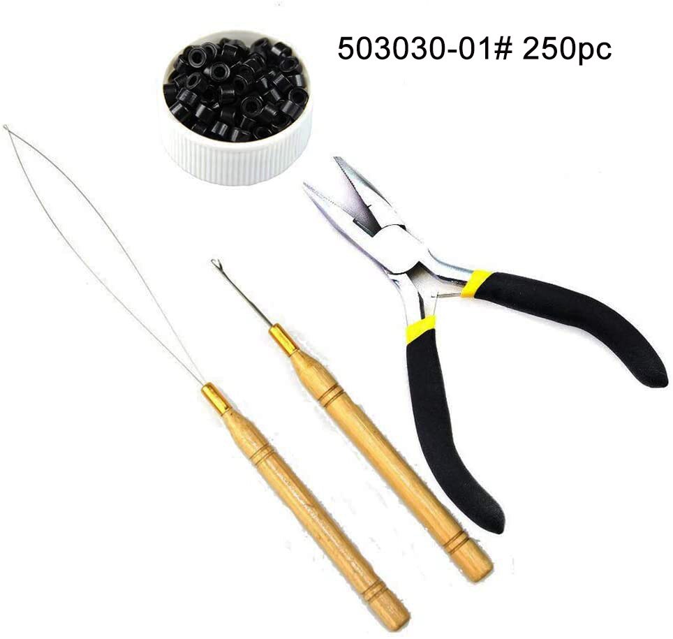 Hair Extension Tang Nano Ring Micro Kralen Haarverlenging Gereedschap Haar Tang Haaraccessoires Gereedschap Salicates Vlechten Accessoires: 01 kit