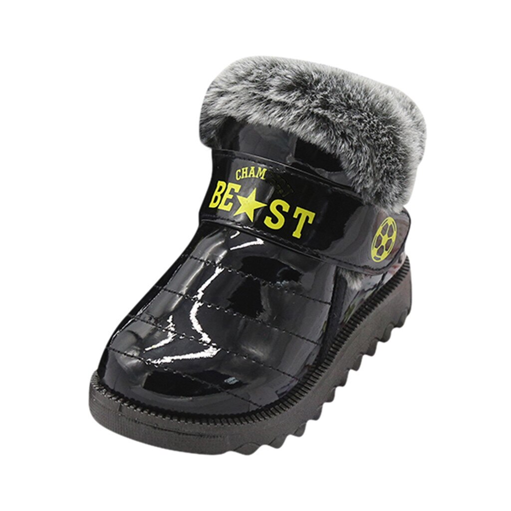 baby shoes boot Toddler Boots Winter Ankle Short Bootie Waterproof Footwear Warm Shoes infant kids booties Обувь детская: Black / 12.5