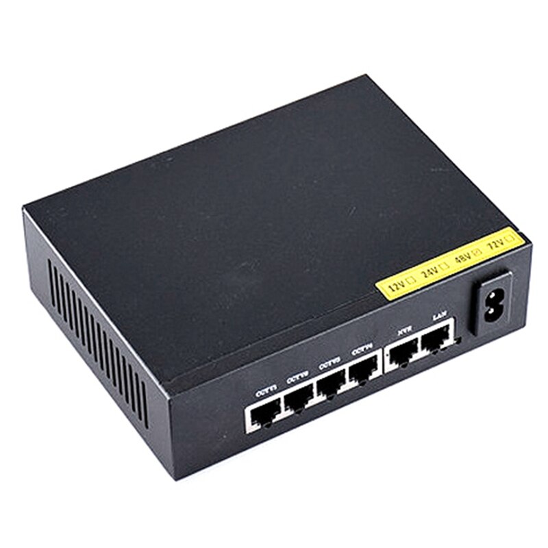 Standaard 6-Poort 100M Poe Switch Netwerk Kabel Splitter 4 + 2 Monitoring Switch: UL