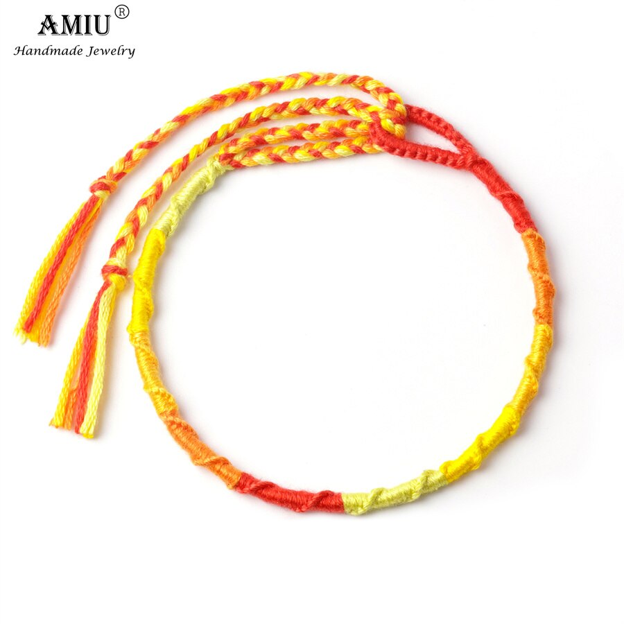 AMIU Handgemachte Freundschaft Böhmen Geflochtene gewebte Seil Fußkettchen Armbinde mit Quaste Brasilianische Schnur Fußkettchen Armbänder: 8