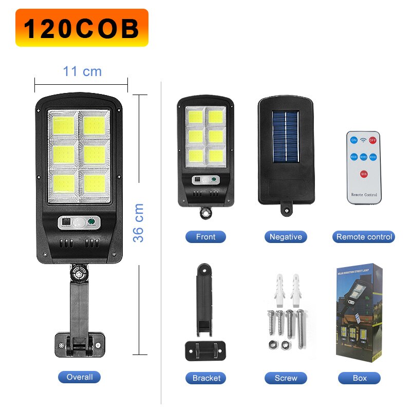 10000 watt solcellelys gatelys 15000 mah utendørs solcellelampe 504 ledet lys vegg sollys pir bevegelsessensor hagebelysning fjernkontroll: 120 kolbe solenergi