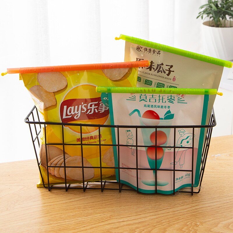 Bolsa de plástico para sellar barras para sellar comida, bolsas de almacenamiento de alimentos frescos, Clip de sellado, palo de bloqueo fresco, herramientas de almacenamiento de cocina para el hogar, 12 Uds.