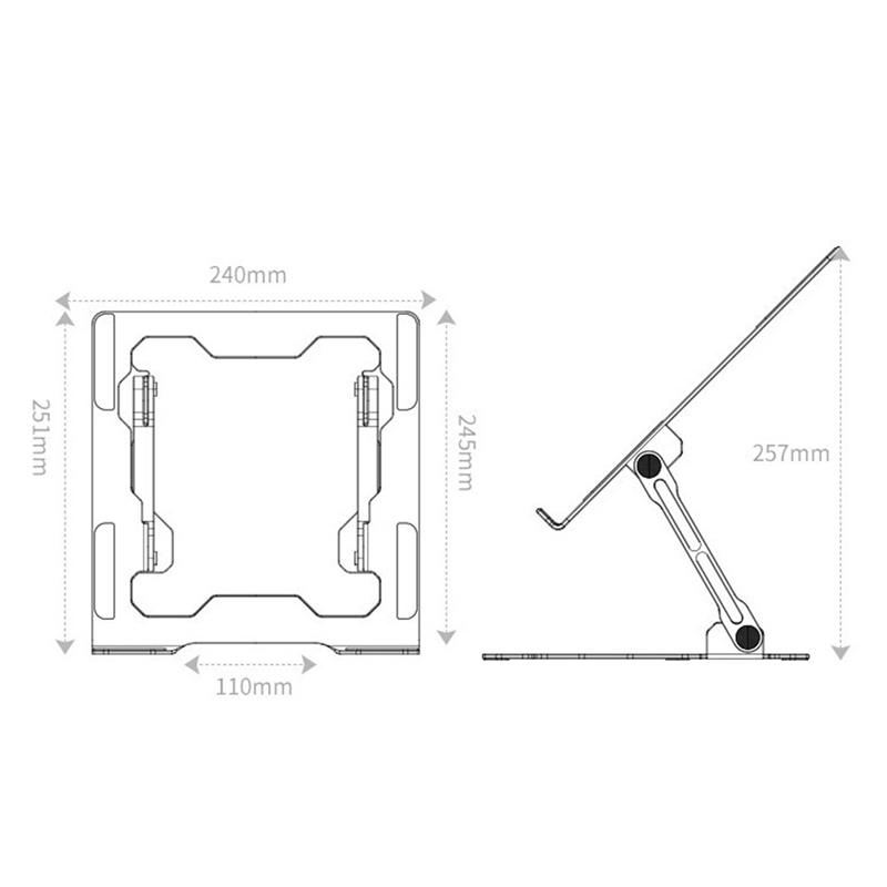 Laptop Stand Ergonomic Aluminum Height-Adjustable Computer Stand Desktop Laptop Stand for 11-17 Inch Laptop
