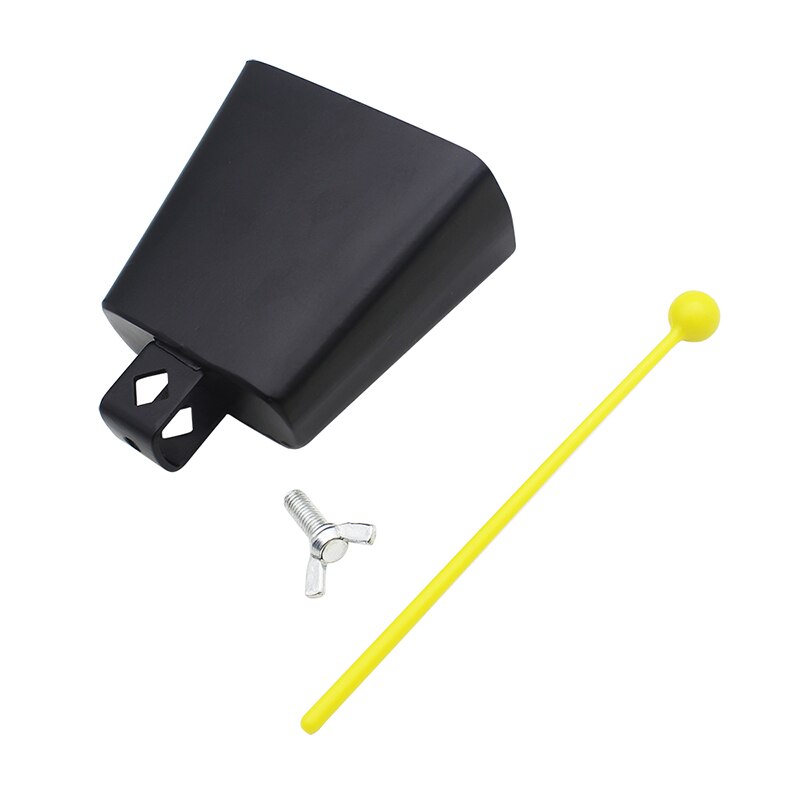 Cowbell, Percussion 6inch Metal Black Cowbell Drum Accessories with Stick