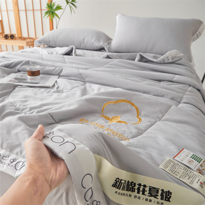 100%  bomullsfyll vår sommerdyne myk hudvennlig vattert dyne enkelt dobbeltseng teppe klasse a dyne