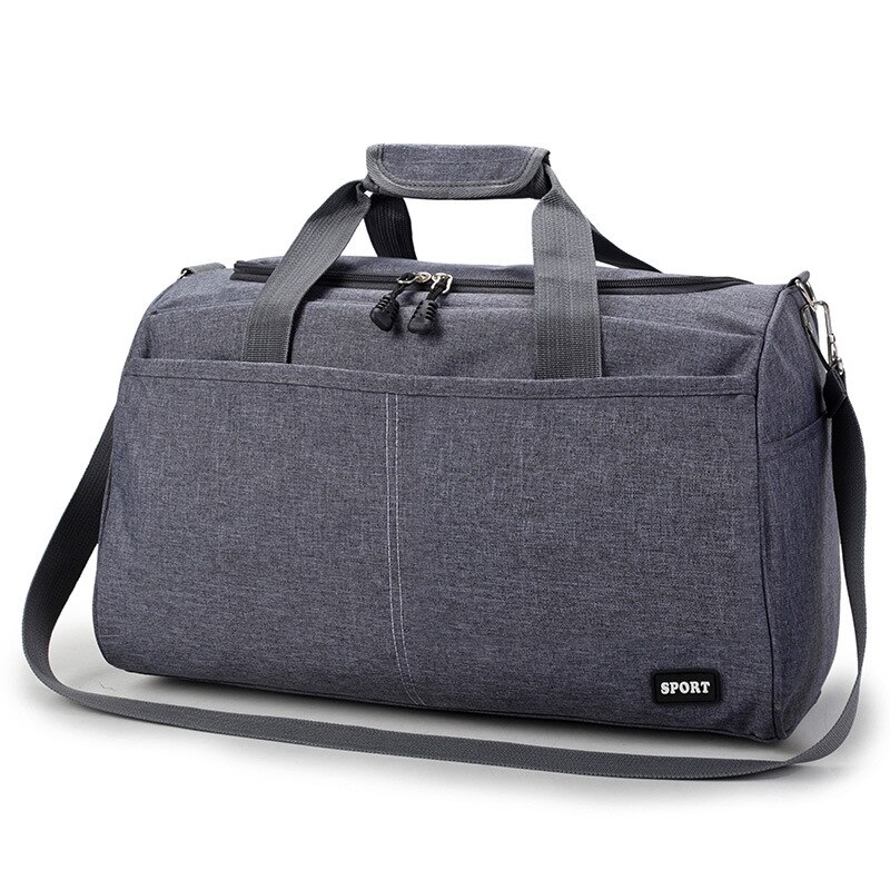 Large Capacity Travel Bag with Shoulder Strap Adjustable Duffel Hanging Suitcase Women Handbag Totes Outdoor Sports: large Gray