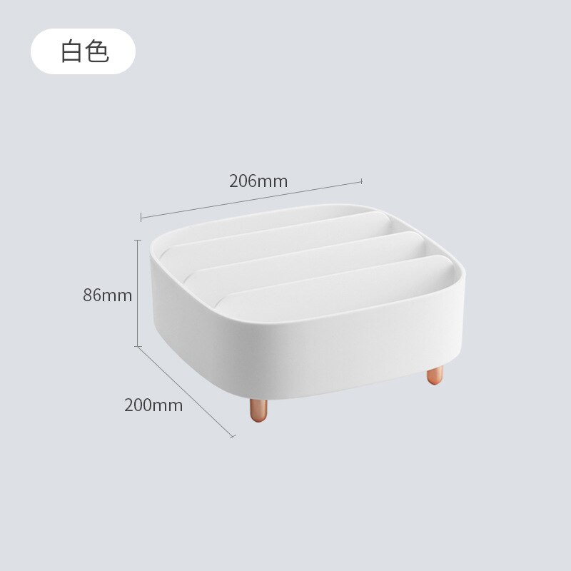 Makeup Organizer Adjustable Storage Box For Eyebrow Pencil Lipstick Eyeliner Storage Box Display Stand Holder: Square White