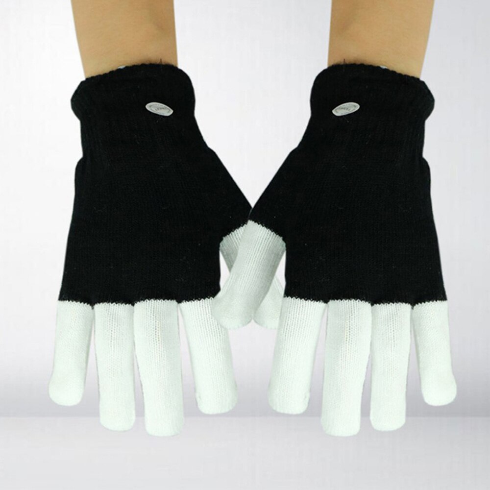 Halloween LED Gloves Neon Glowing Party Light Props Luminous Flashing Skull Gloves Stage Skeleton Skull Gloves