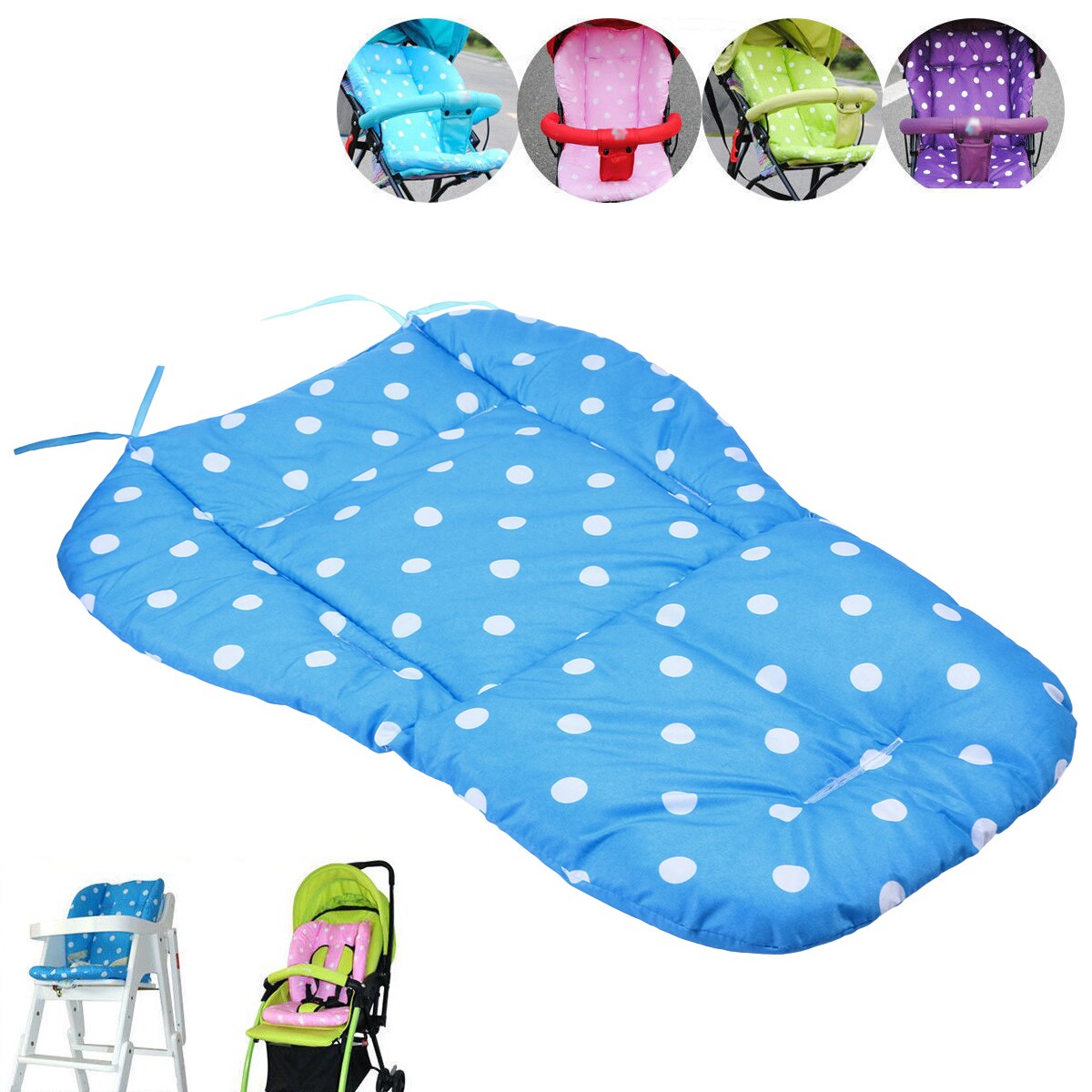 Universal Waterproof Baby Stroller Cushion Pad Dot Pattern Liner Padding Liner Pad Double Side Baby Support Pram Padding Liner