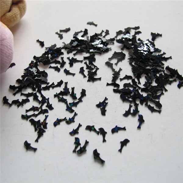 20g/- pakning delfin paljett glitter skive for barn håndlaget tegning scrapbooking slim leire krystall lim dekorasjon: Svart