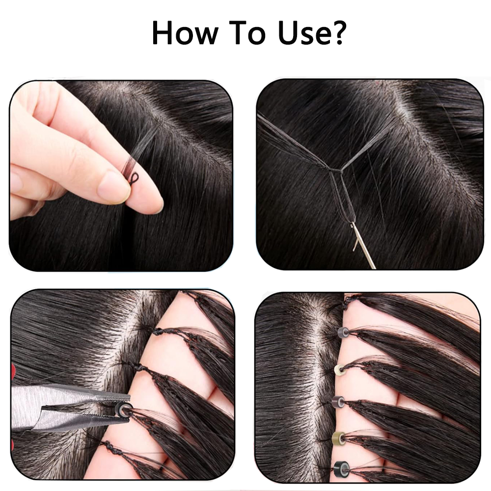 500 Uds extensión de cabello Micro anillos enlaces cuentas, cuentas forradas de silicona de 5mm para herramienta de extensiones de cabello