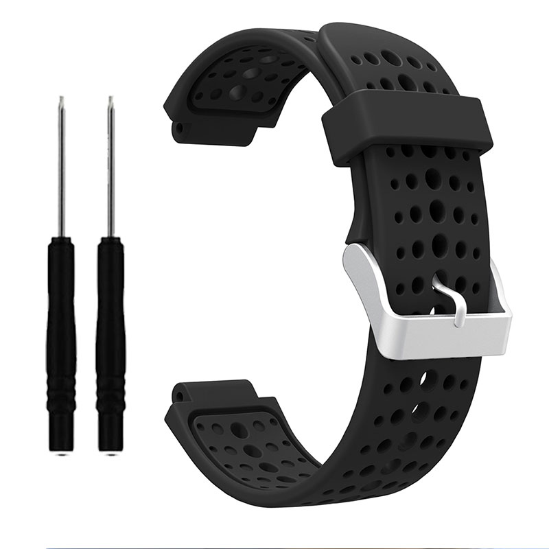 Siliconen Polsband Voor Garmin Forerunner 220 230 235 630 620 735 Xt Smart Horloge Band Armband Sport: black