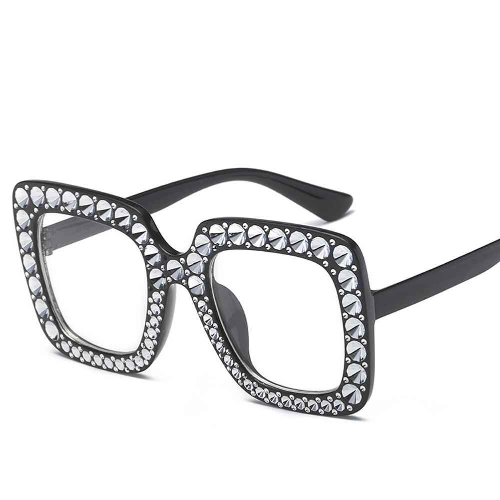 Firkantede vandre solbriller kvinder italien mærke diamant solbriller damer vintage overdimensionerede kvindelige beskyttelsesbriller  uv400: 12-jh15982-c6