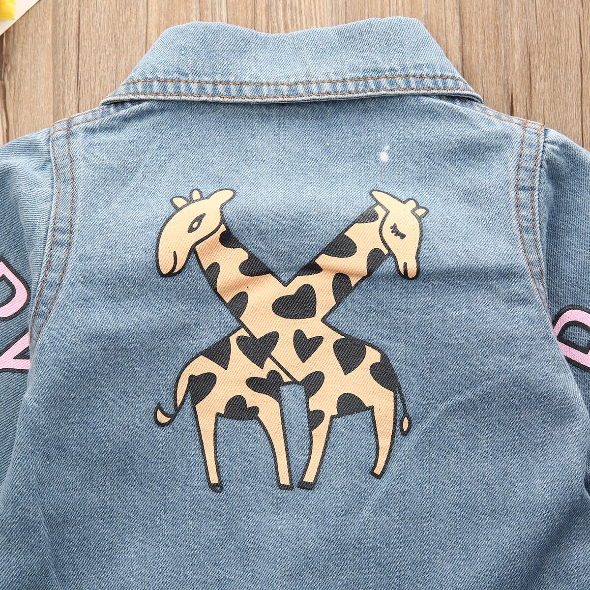 0-18M Toddler Baby Boys Kids Giraffe Denim Fabric Romper Autumn Winter Outfits Clothes