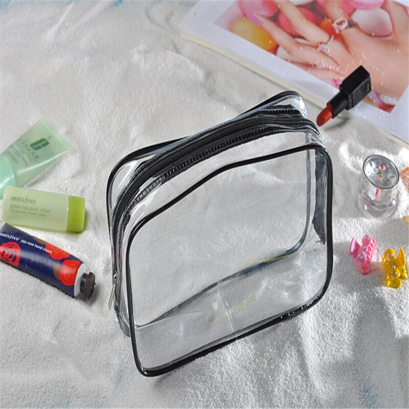 Travel Organizer Clear Makeup Bag Transparent PVC Beautician Cosmetic Bag Beauty Case Toiletry Bag Make Up Pouch Wash Pouch: Small