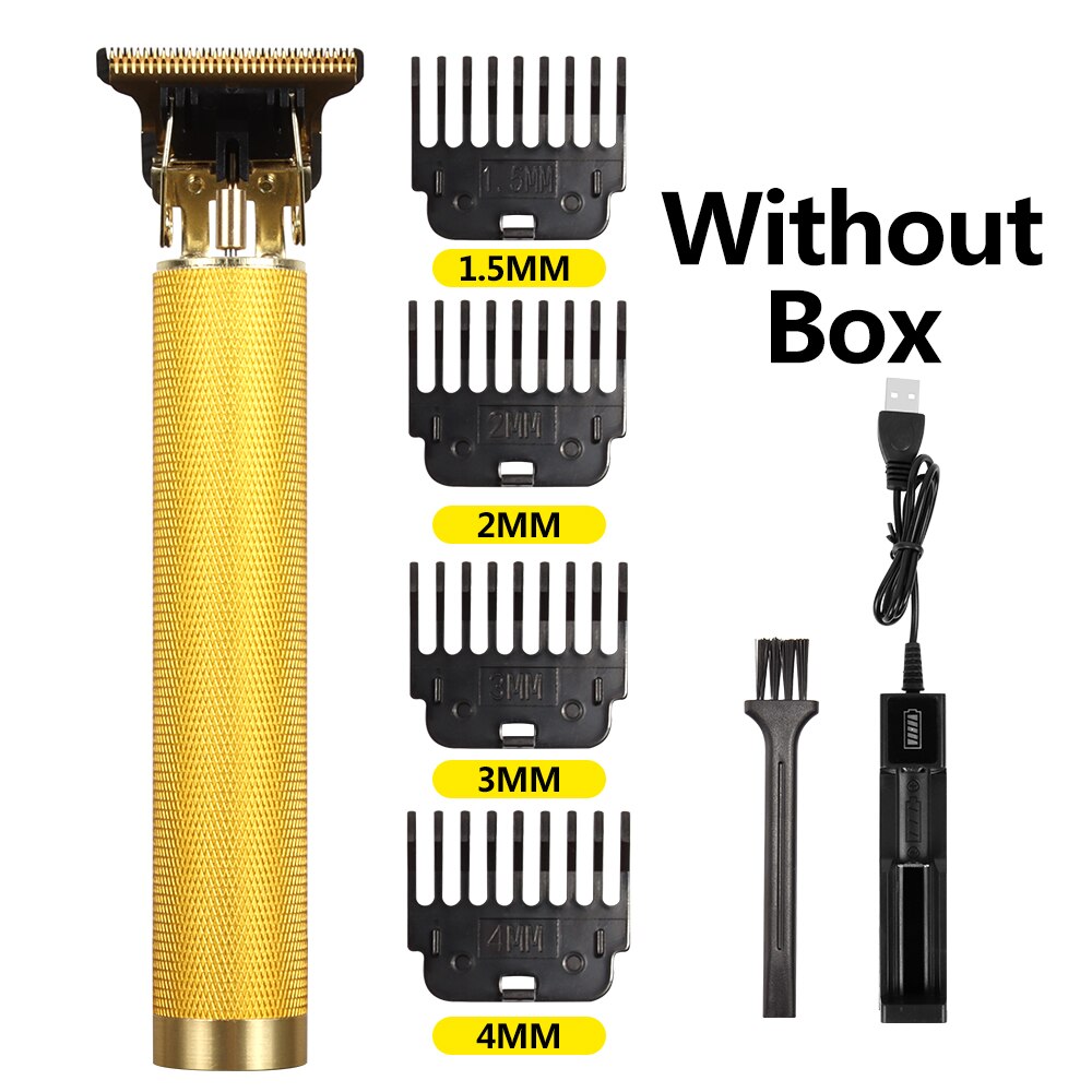 Cortadora de pelo recargable por USB T9 para hombre, máquina para cortar cabello con pantalla LCD, herramienta de estilismo para corte de pelo y barba, novedad de: gold