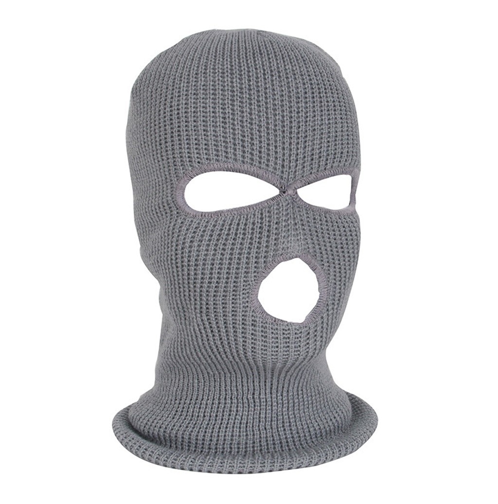 Volgelaatsmasker Ski Masker Winter Cap Balaclava Hood Masker 3 Gat Wol Gebreide Maskers Breethable Fietsen Wandelen Sjaal Hoofdband masque: Gray