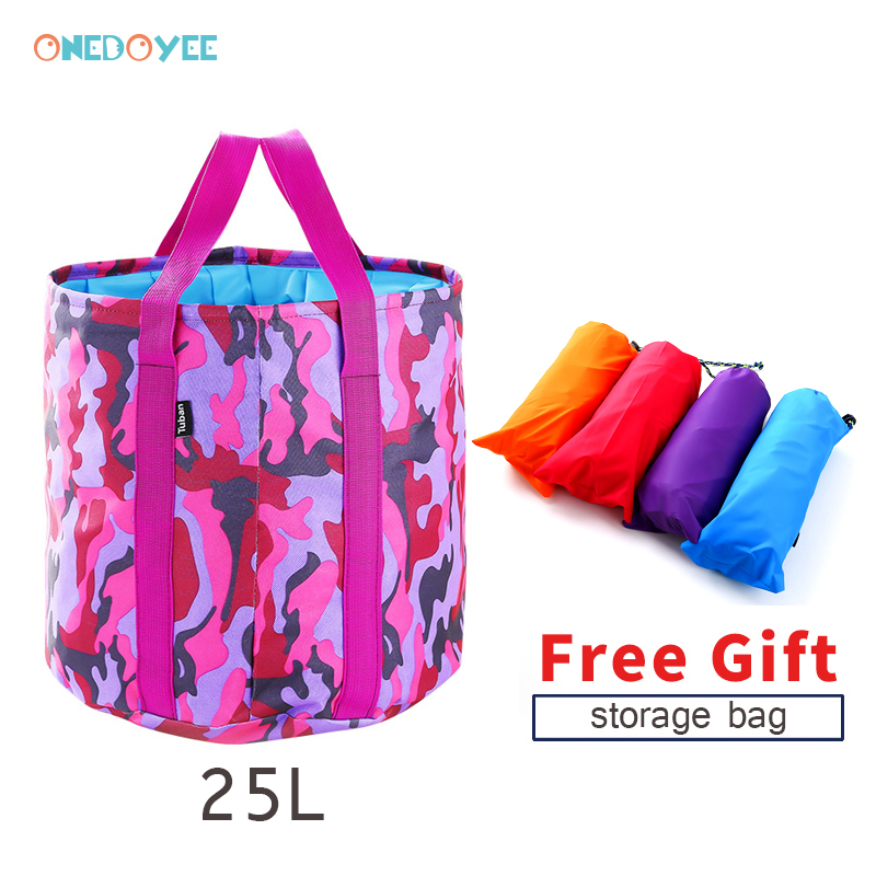 Bolsa de surf portátil Onedoyee, cubo plegable para viajes al aire libre, para lavabo de Camping, cuenco, cuenco, Bolsa de lavado, cubo de agua, bolsa de 25L
