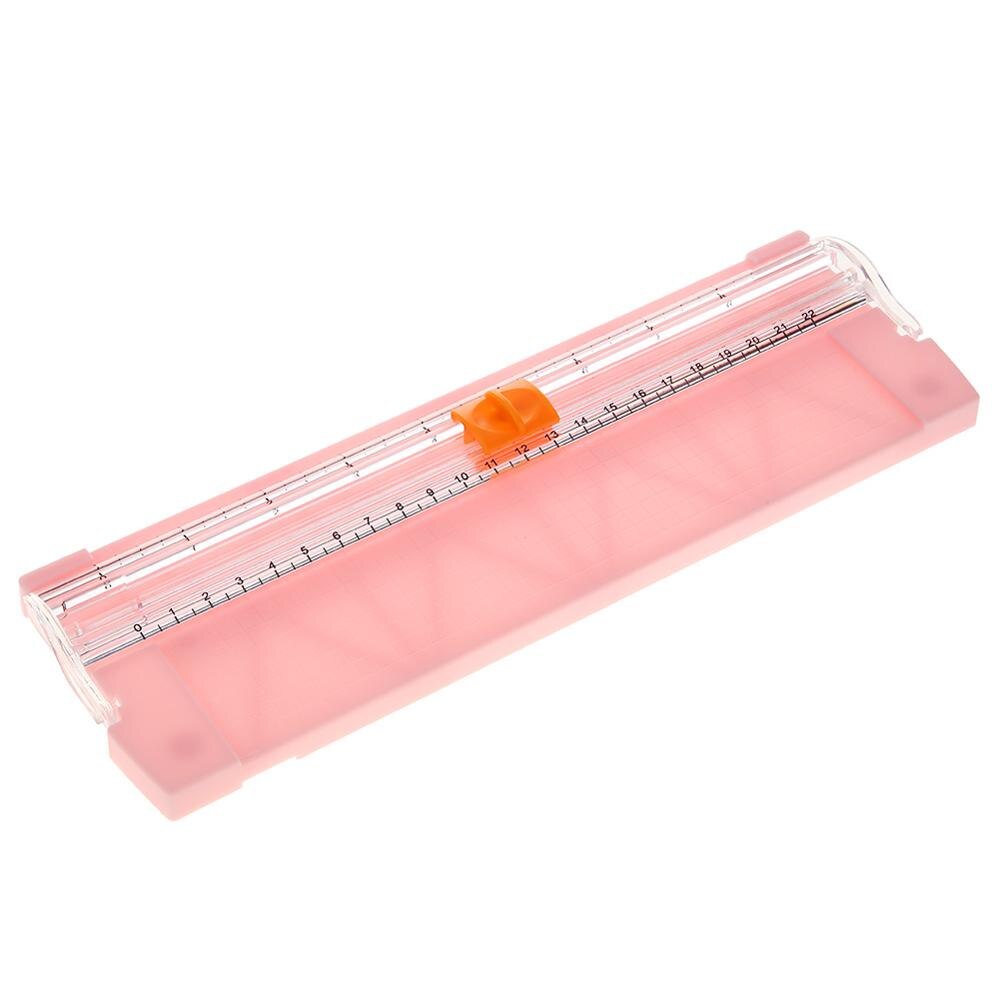 A4/A5 Paper Photo Trimmers Die Cutting Machine Punch with Pull-out Ruler for Photo Labels Paper Cutting Tool 3 Colors: Pink