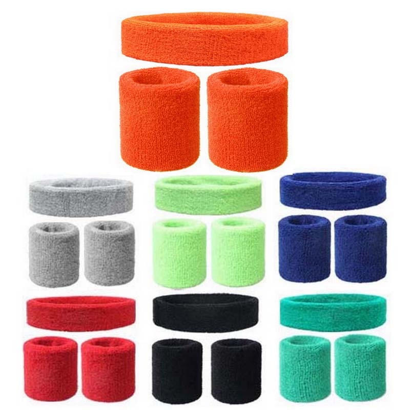 Basketball Tennis Handtuch Schweiß Bands Set 2Pcs Sport Armbänder + 1Pcs Stirnband Für Männer Frauen Kopf Handgelenk Klammer unterstützung Protector