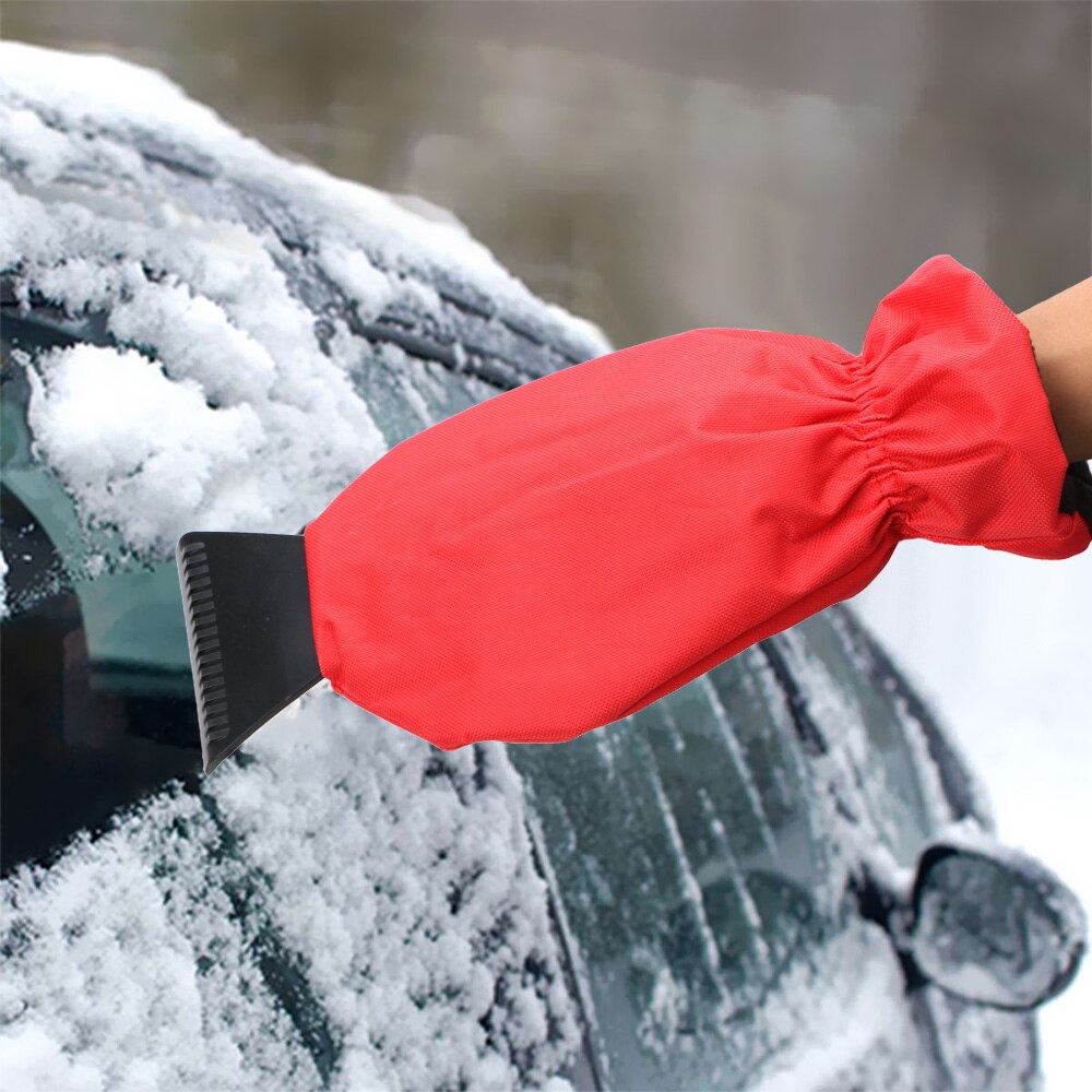 Bilrengøring varm handske sneskovl rent værktøj isfjernelsesværktøj isskraberhandske