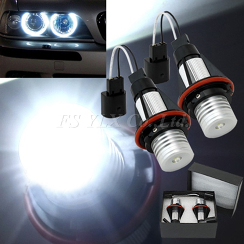 FSYLX 1set LED Angel Eyes LED Marker voor BMW E39 xenon witte led angel eye halo light VOOR BMW e53 E60 E61 E63 E64 E65 E66 E87
