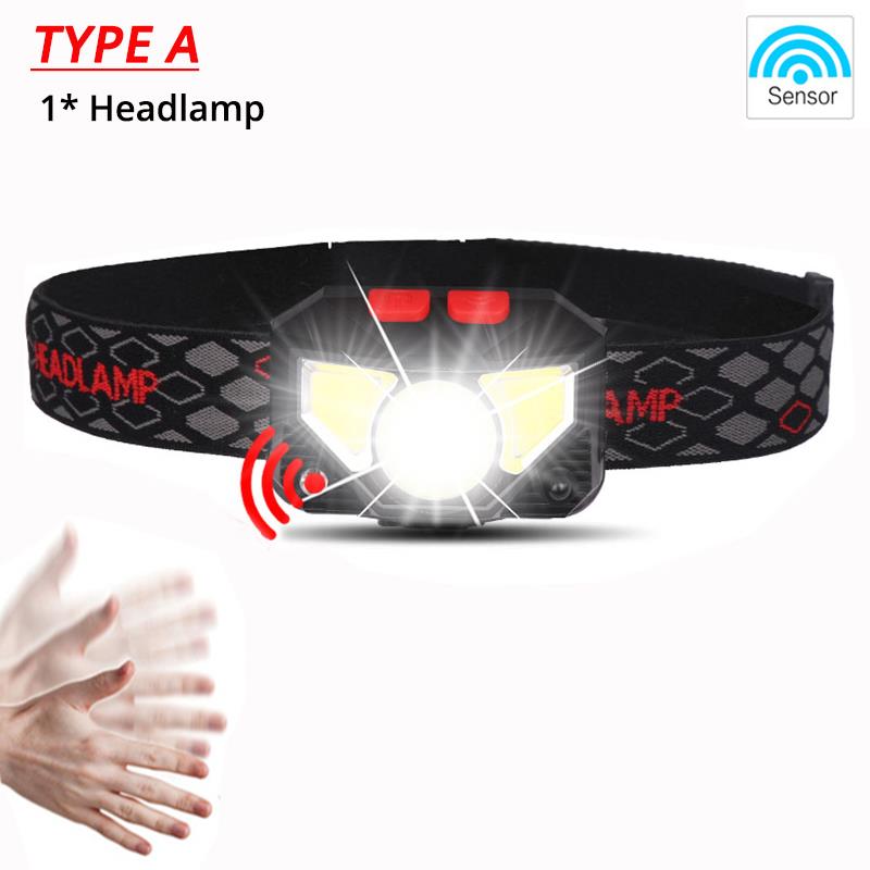 6000lums handsfree LED Koplamp Motion sensor lamp LED koplamp Zaklamp Ingebouwde batterij inductieve met Draagbare doos: A