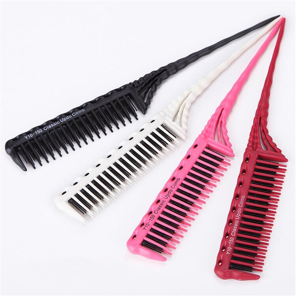 Hair Combs Tip Tail Comb Barber Hairdressing Comb 3-Row Teeth Teasing Brush Highlight Comb Salon Hair Styling Tool