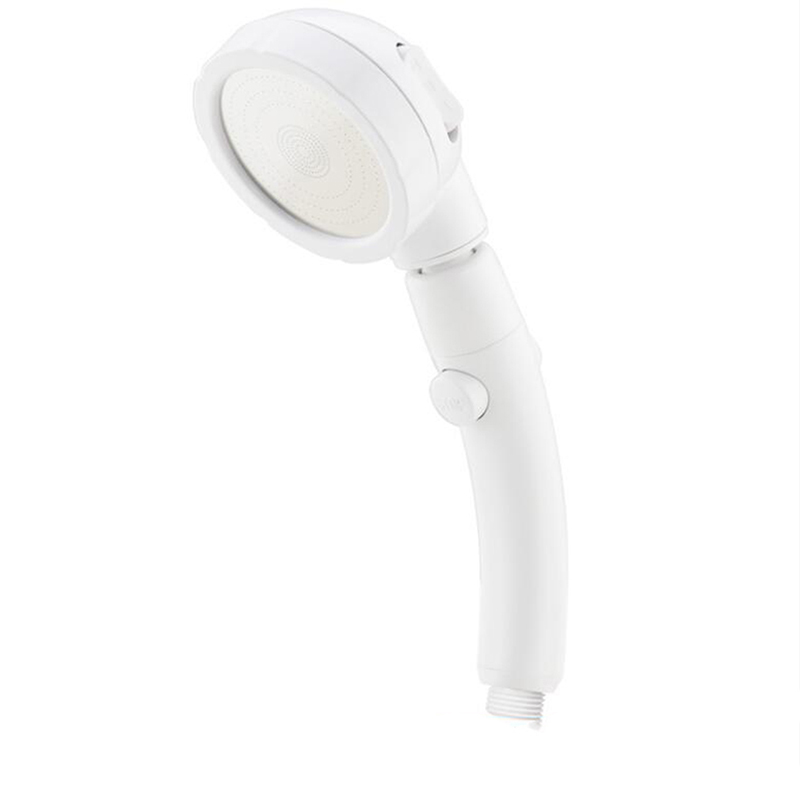 360 Degree Rotatable 3 Modes Shower Head With Water Control Button High-pressure Water-saving Rain Shower Watering Head: white