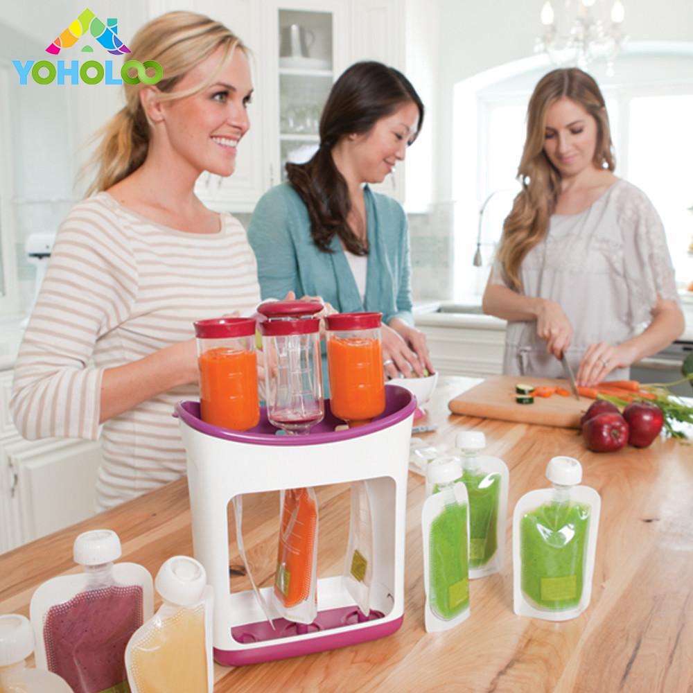 Squeeze food station hjemmelavet børnemad dispenserposer babymad maker opbevaringspakke maskine juice puré pakke foderposer