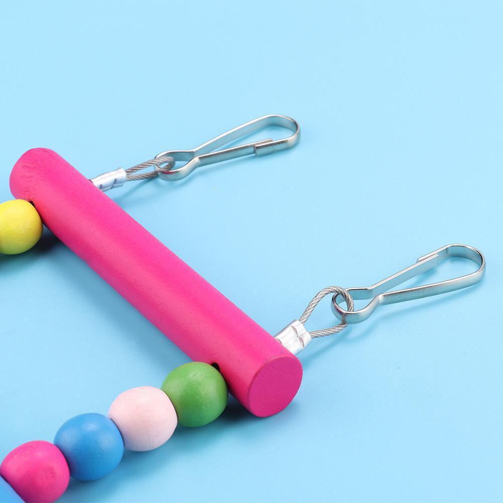 Bird Ladder Toys for Parrot Pet Swings Chew Hanging Bridge Wooden Rainbow Ladder for Cockatiel Conure Parakeet Macaw Budgie