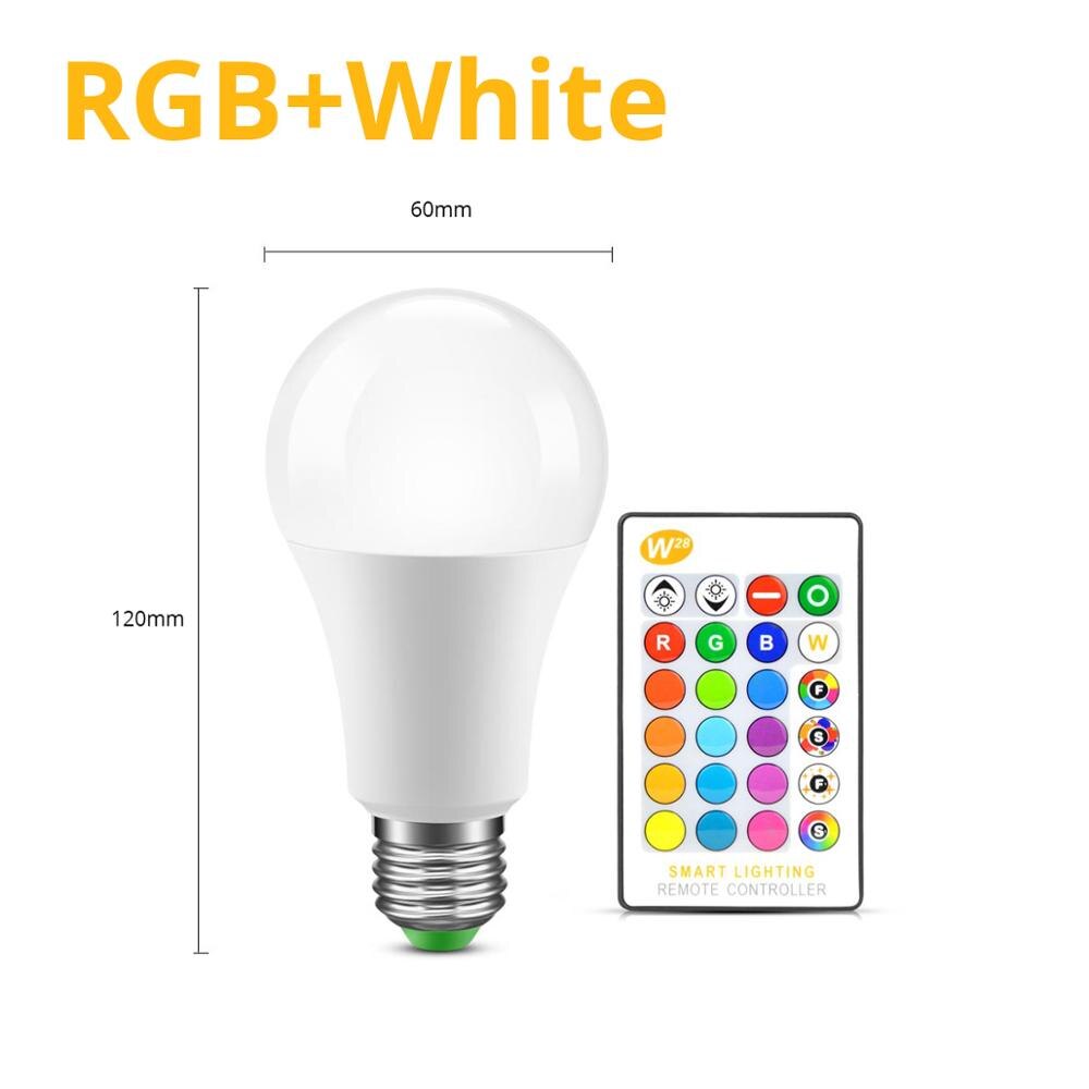 Stemmekontroll ledet-lampe  e27 110v 220v appkontroll smart hjem innendørs lys rgbww fjernkontroll ledet-pære wifi bluetooth smart lyspære: Fjernkontroll rgbw
