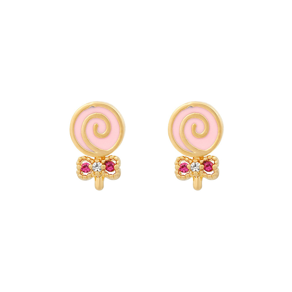 Boucles d'oreilles en plaqué or 18K, 1 paire, , doux, sucette, crème glacée, Helix, Cartilage, Piercing, bijoux, , été: 9