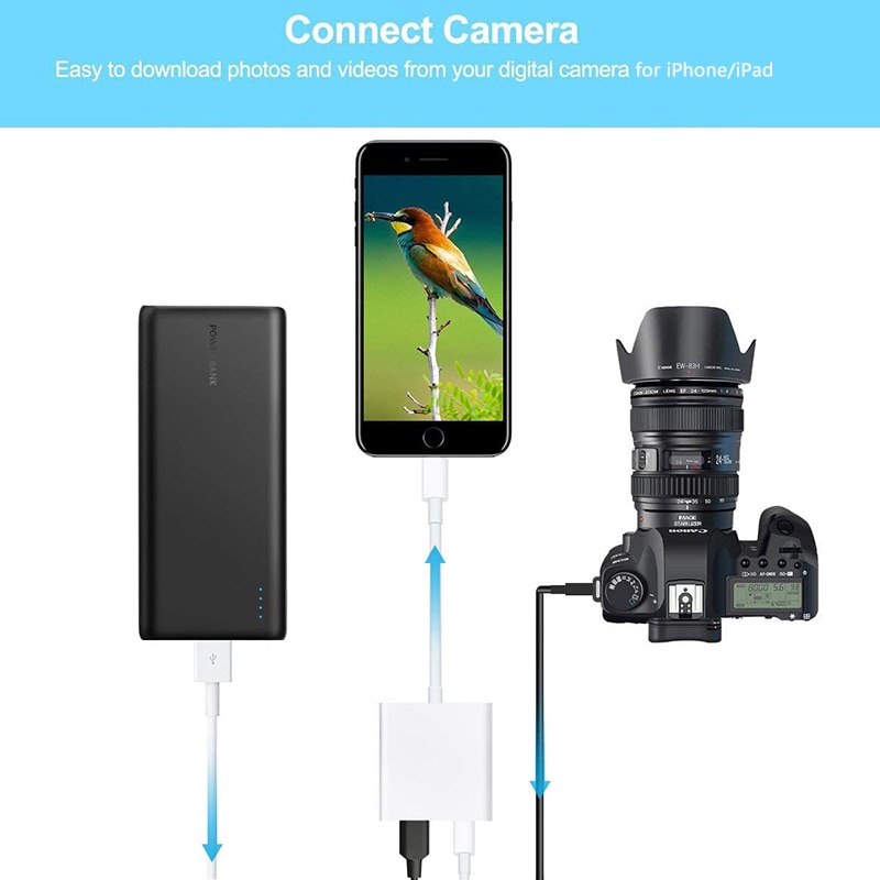 per L'illuminazione a USB 3 Adattatore Della Macchina Fotografica per iPad iPhone USB veloce unità U Disk lettore di Schede SD Del topo Tastiera del convertitore OTG Cavo