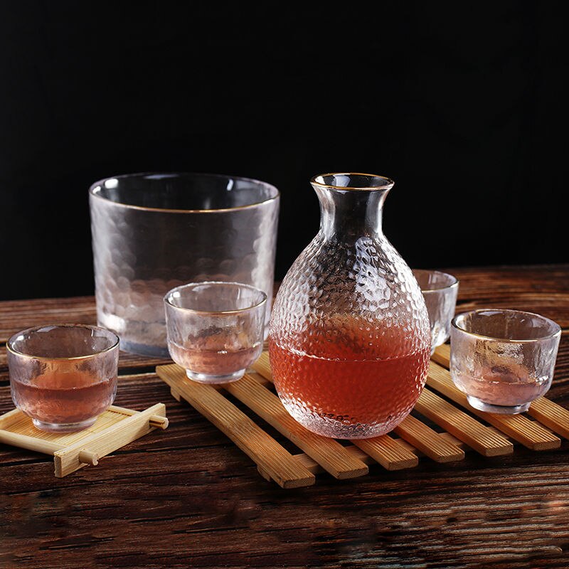 Kreative matt Fingerabdruck Sake Flasche Wein Glas einstellen, japanischen stil Hand-gemalt Pflaume Blüte Willen Glas Einschließlich Wein Warme