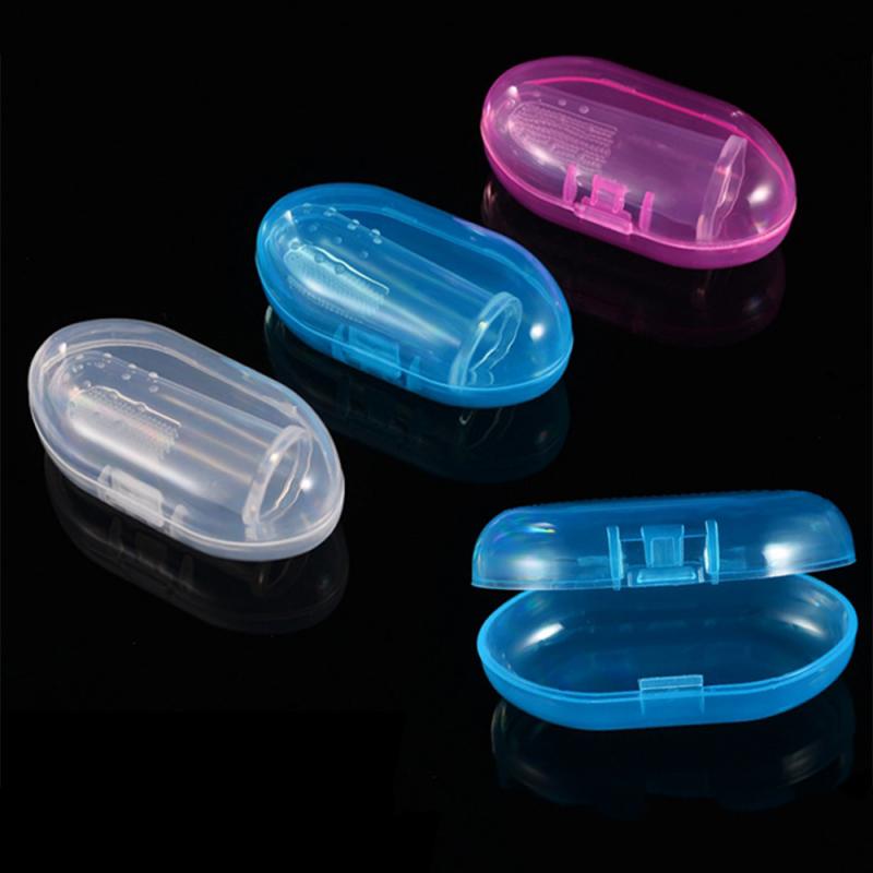 Baby Finger Toothbrush PP Storage Box Children Infant Tooth Brush Finger Toothbrush Box Portable Boy/Girls Unisex for Baby Care