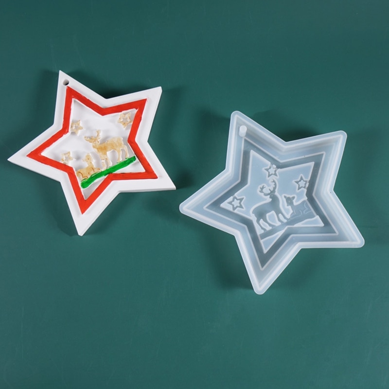 Diy Kerst Vermeld Hanger Casting Silicone Mould Ambachten Decoratie Sieraden Maken Toolscrystal Epoxyhars Mal